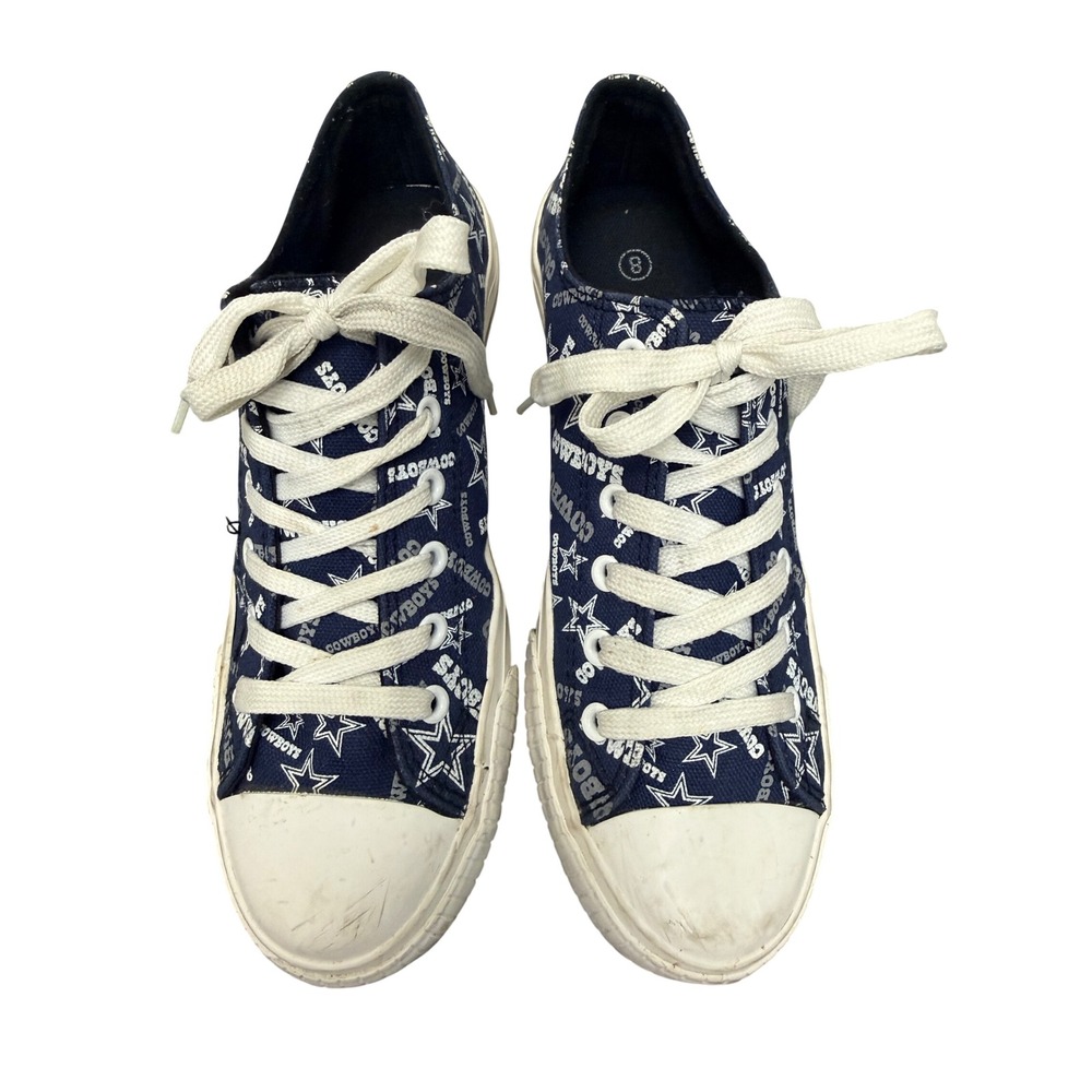 FOCO Dallas Cowboys NFL Navy Blue Canvas Low Top Sneakers Shoes Mens 8
